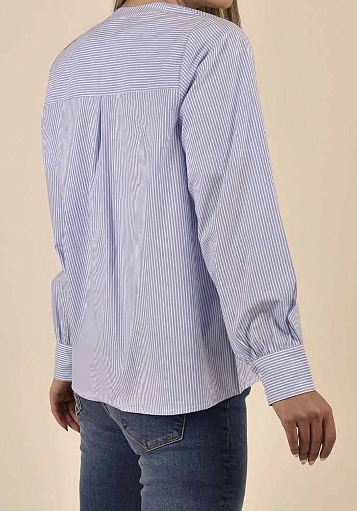 شومیز یقه فرنچ آستین بلند راه راه