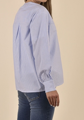 شومیز یقه فرنچ آستین بلند راه راه