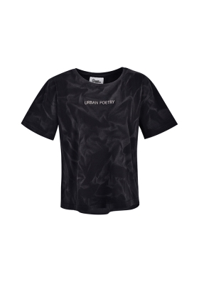 تیشرت آستین کوتاه زنانه یقه گرد با شست  و چاپ 2471