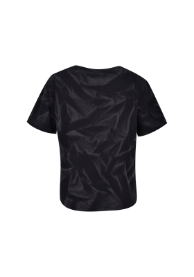 تیشرت آستین کوتاه زنانه یقه گرد با شست  و چاپ 2471