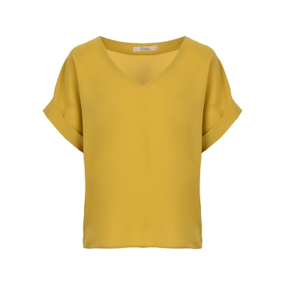 بلوز آستین کوتاه زنانه یقه هفت