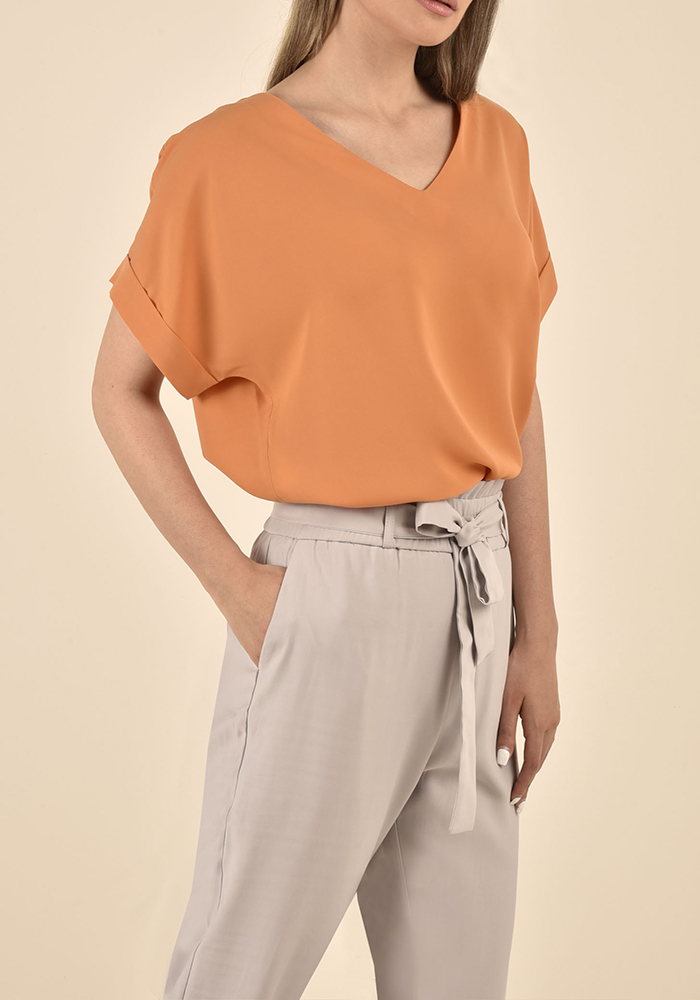 بلوز آستین کوتاه زنانه یقه هفت