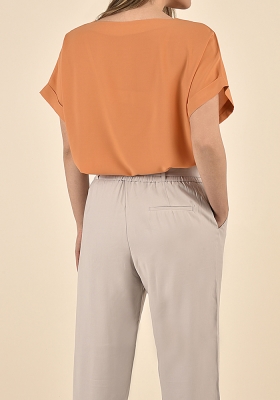 بلوز آستین کوتاه زنانه یقه هفت