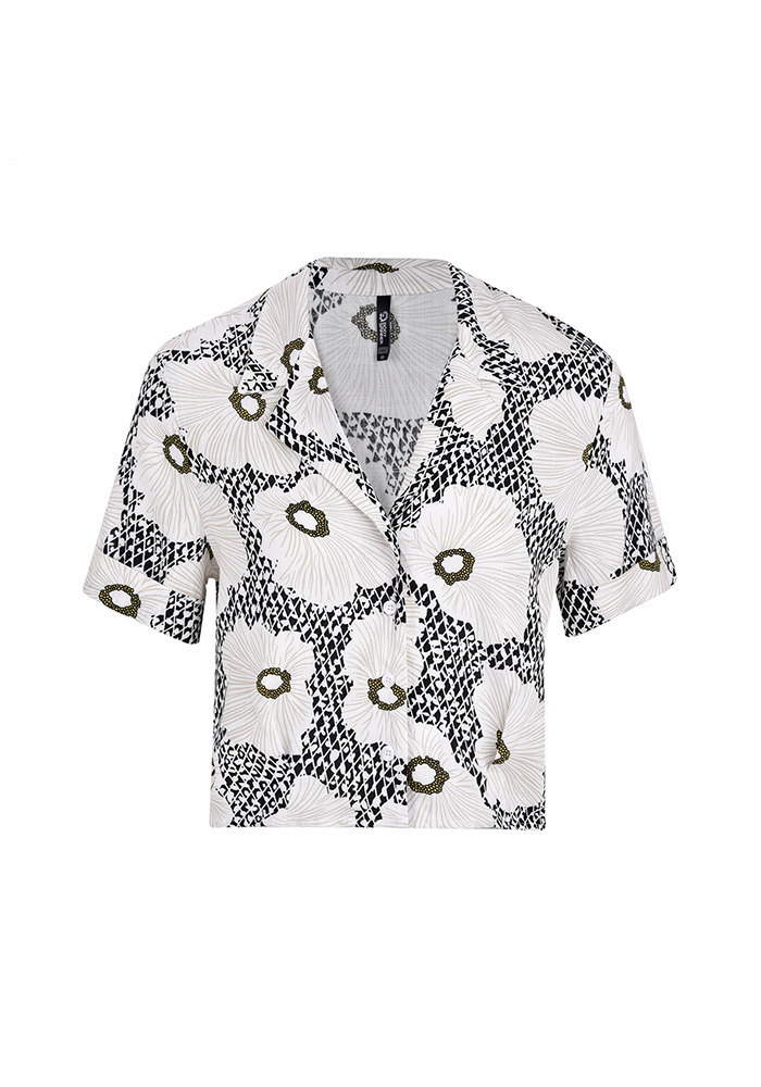 شومیز زنانه کراپ آستین پاکتی