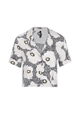 شومیز زنانه کراپ آستین پاکتی