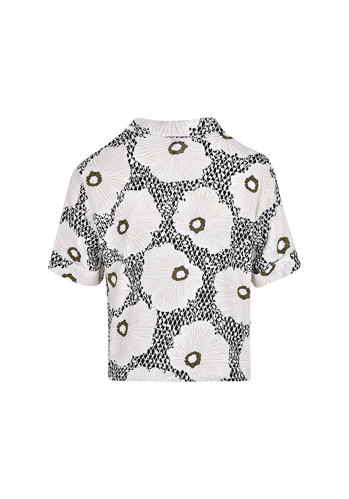 شومیز زنانه کراپ آستین پاکتی