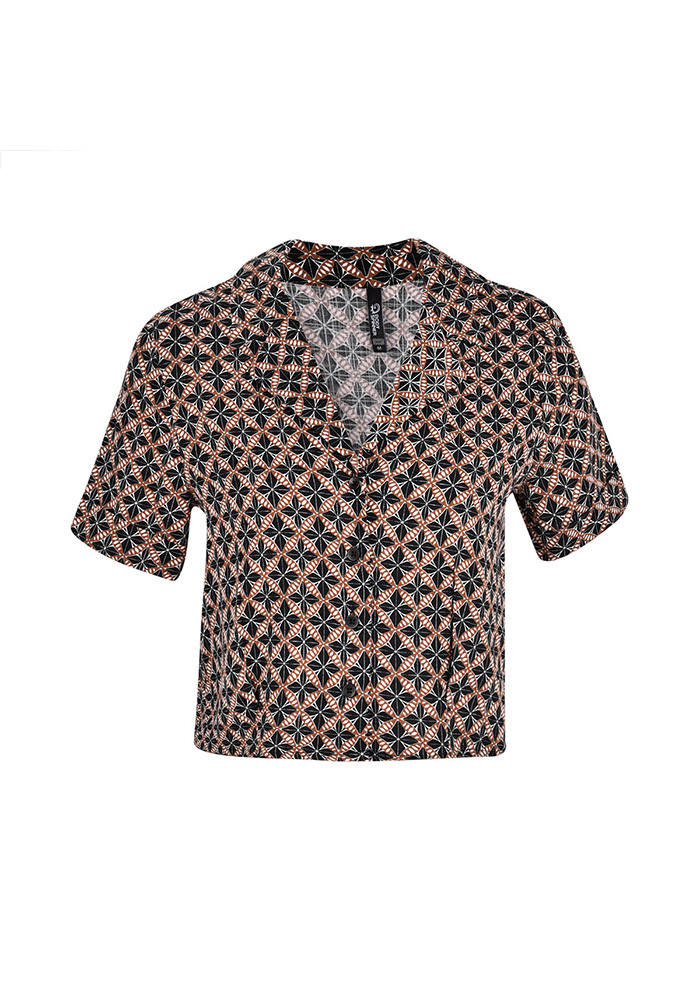 شومیز زنانه کراپ آستین پاکتی