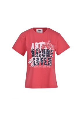 تیشرت آستین کوتاه زنانه  یقه گرد چاپی