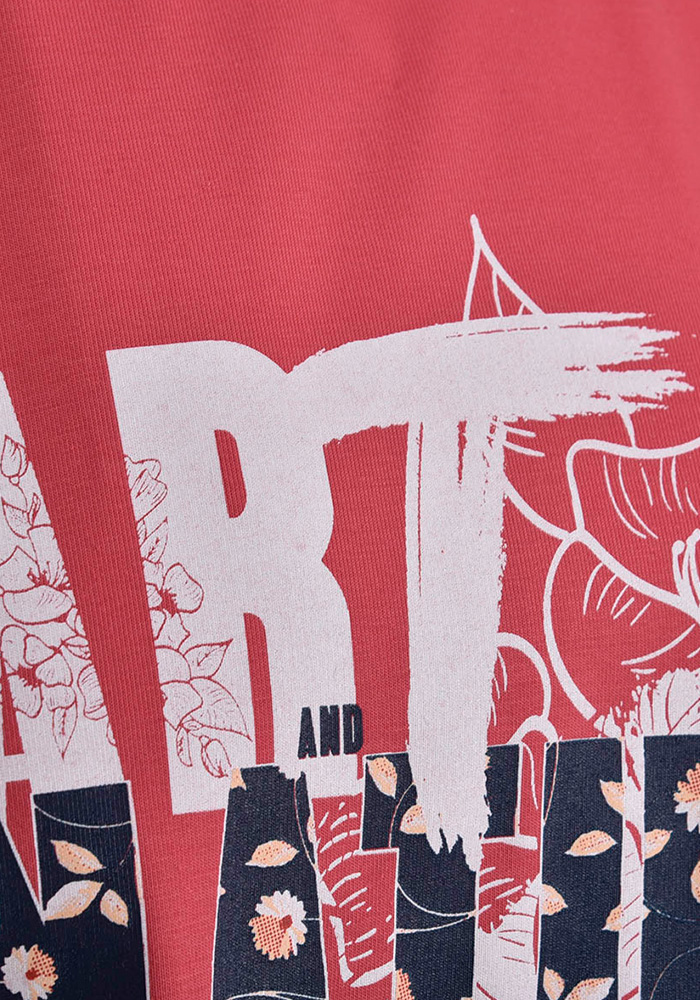 تیشرت آستین کوتاه زنانه  یقه گرد چاپی