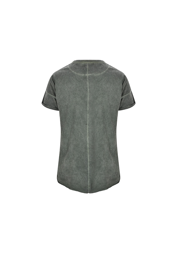 تی شرت یقه گرد سرشانه افتاده رنگرزی شده