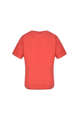 تی شرت زنانه یقه گرد رنگرزی چاپی