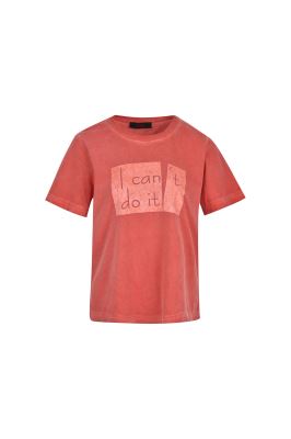 تی شرت زنانه یقه گرد رنگرزی چاپی