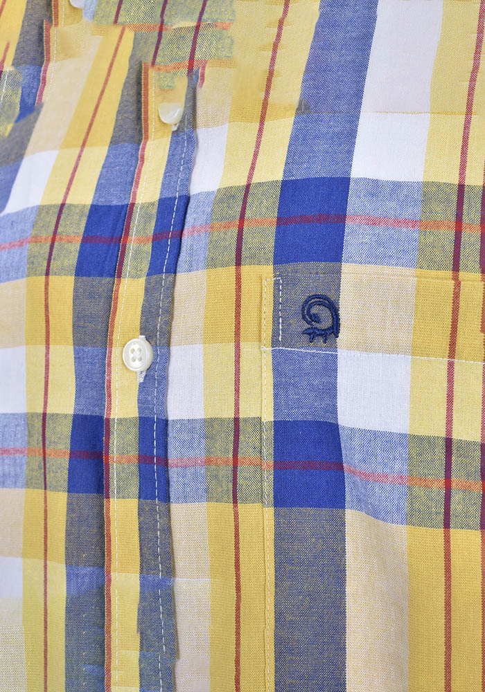 پیراهن آستین کوتاه چهارخونه رگولار فیت