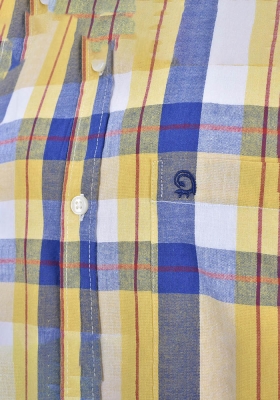 پیراهن آستین کوتاه چهارخونه رگولار فیت