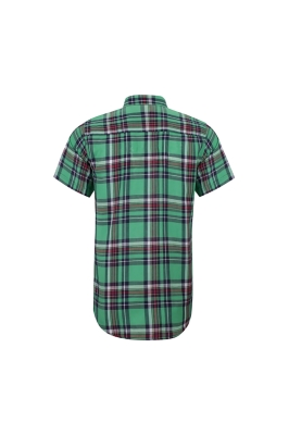 پیراهن استین کوتاه چهارخونه رگولار فیت