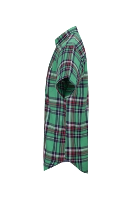 پیراهن استین کوتاه چهارخونه رگولار فیت