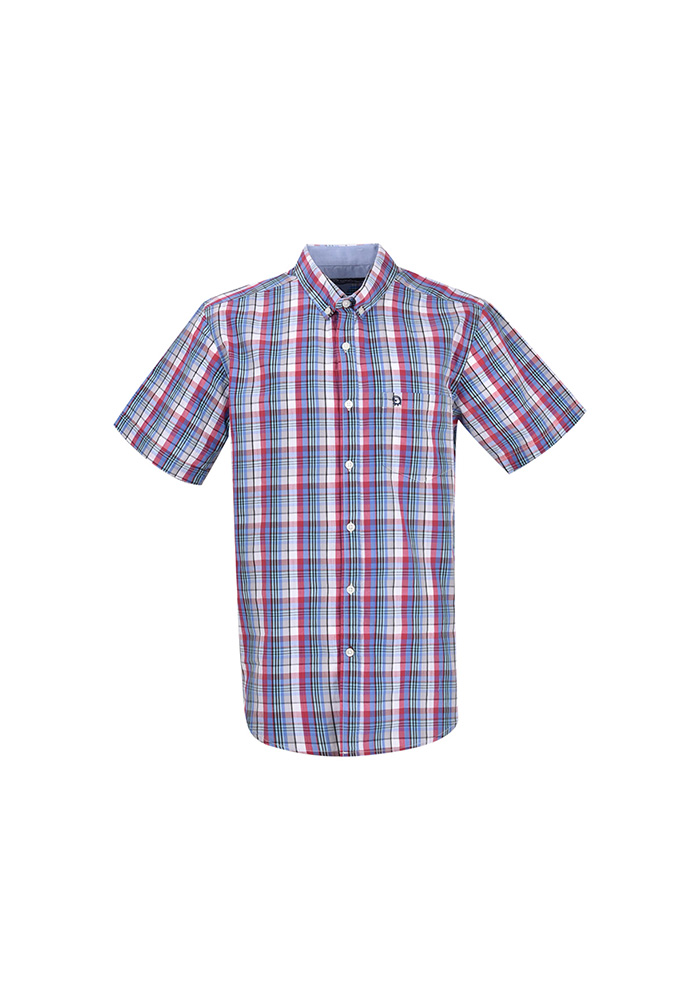 پیراهن آستین کوتاه چهارخونه رگولار فیت