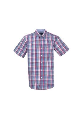 پیراهن آستین کوتاه چهارخونه رگولار فیت