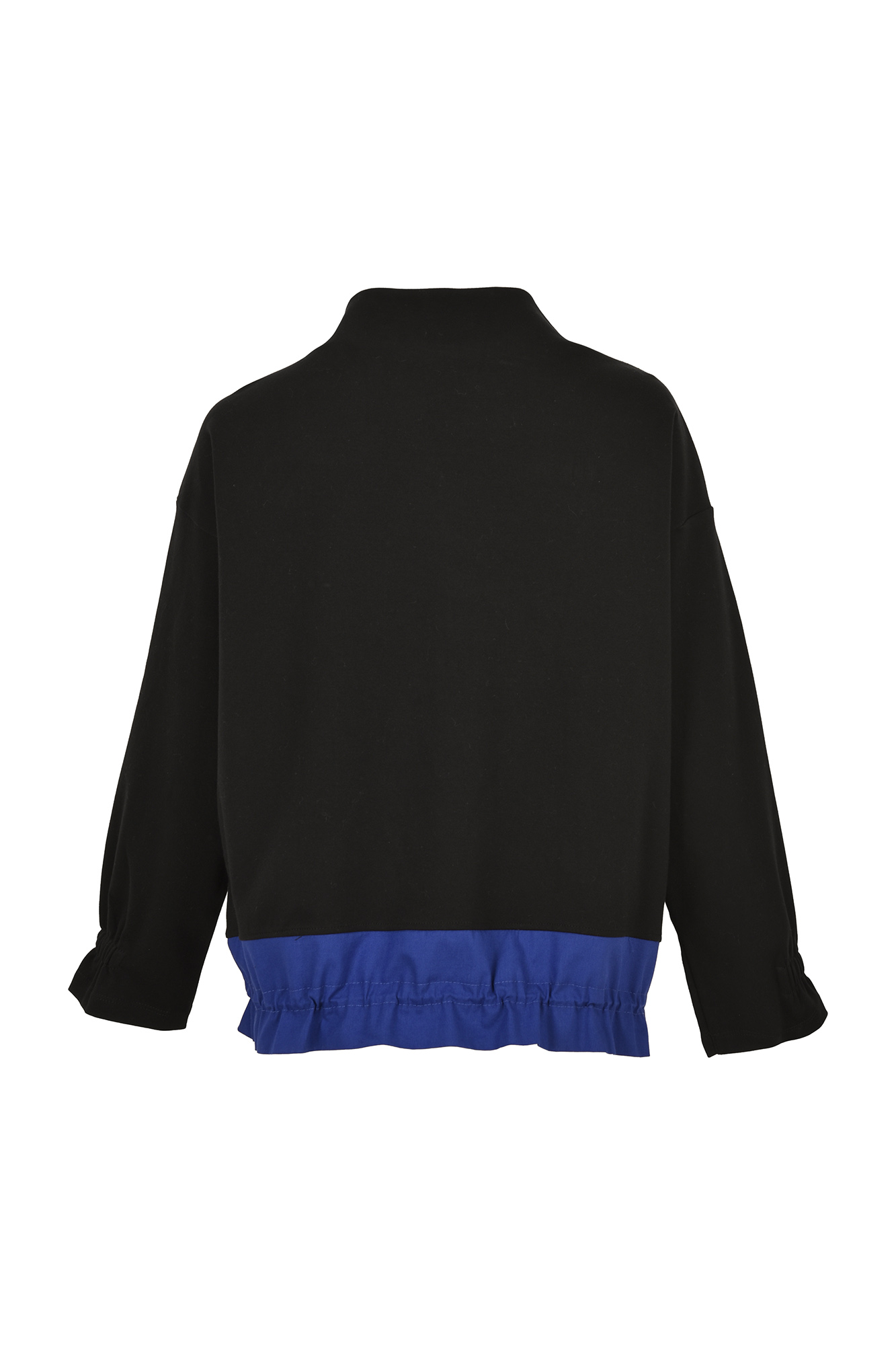 تی شرت آستین بلند ترکیبی با پوپلین آبی