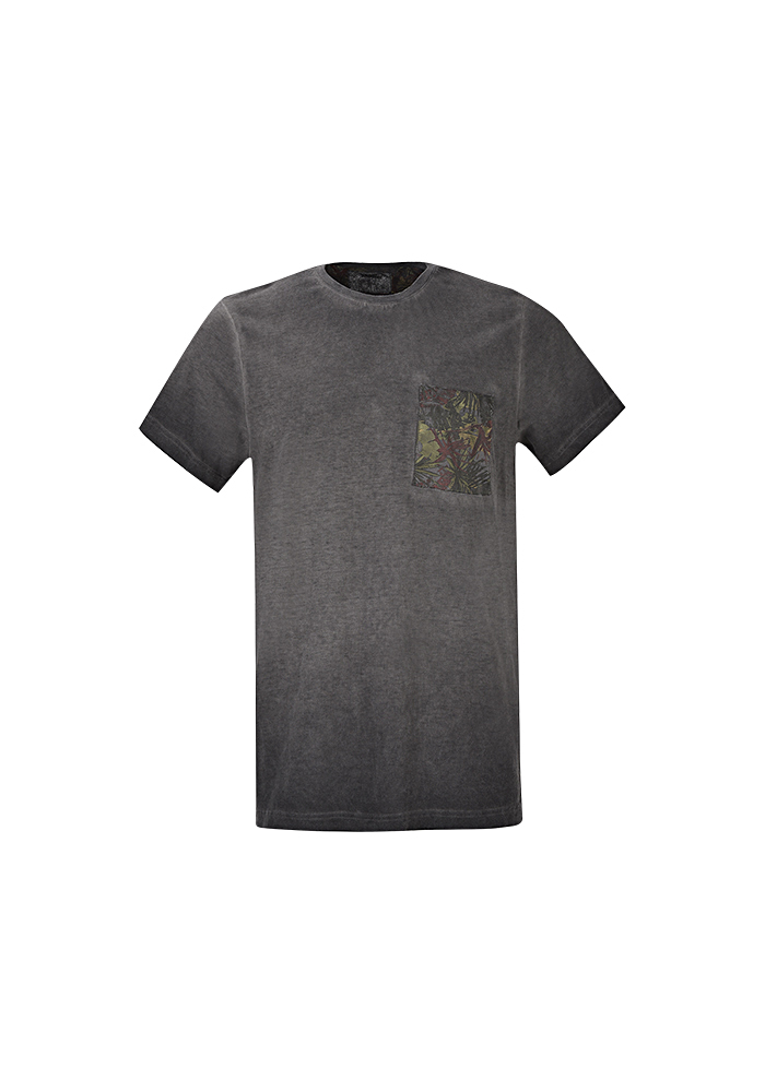 تی شرت آستین کوتاه مردانه جیب و مرغک چاپی