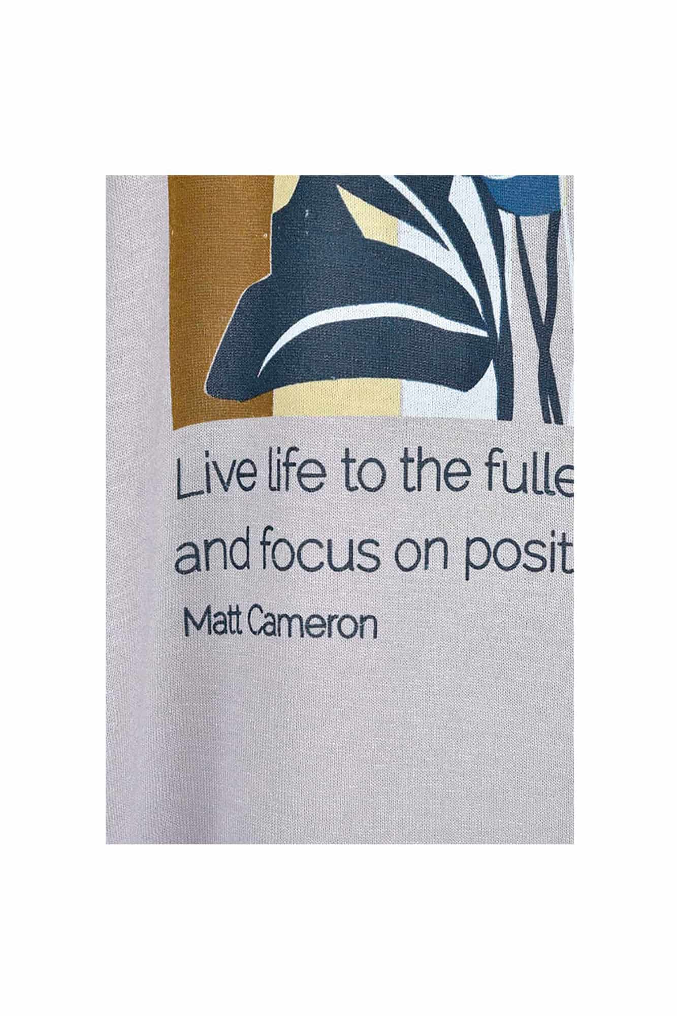 تی شرت زنانه چاپ برگ طوسی