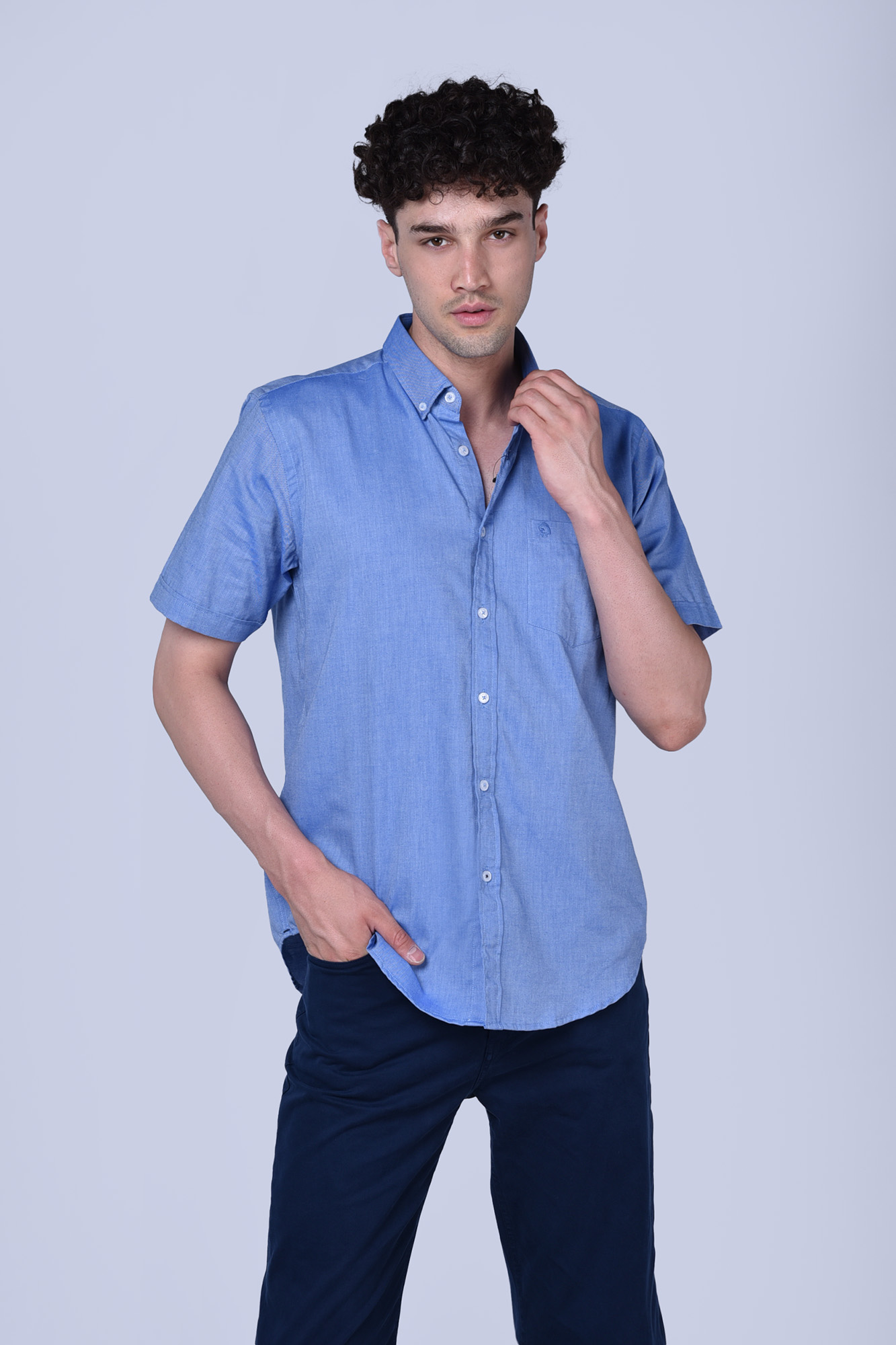 پیراهن آستین کوتاه آکسفورد