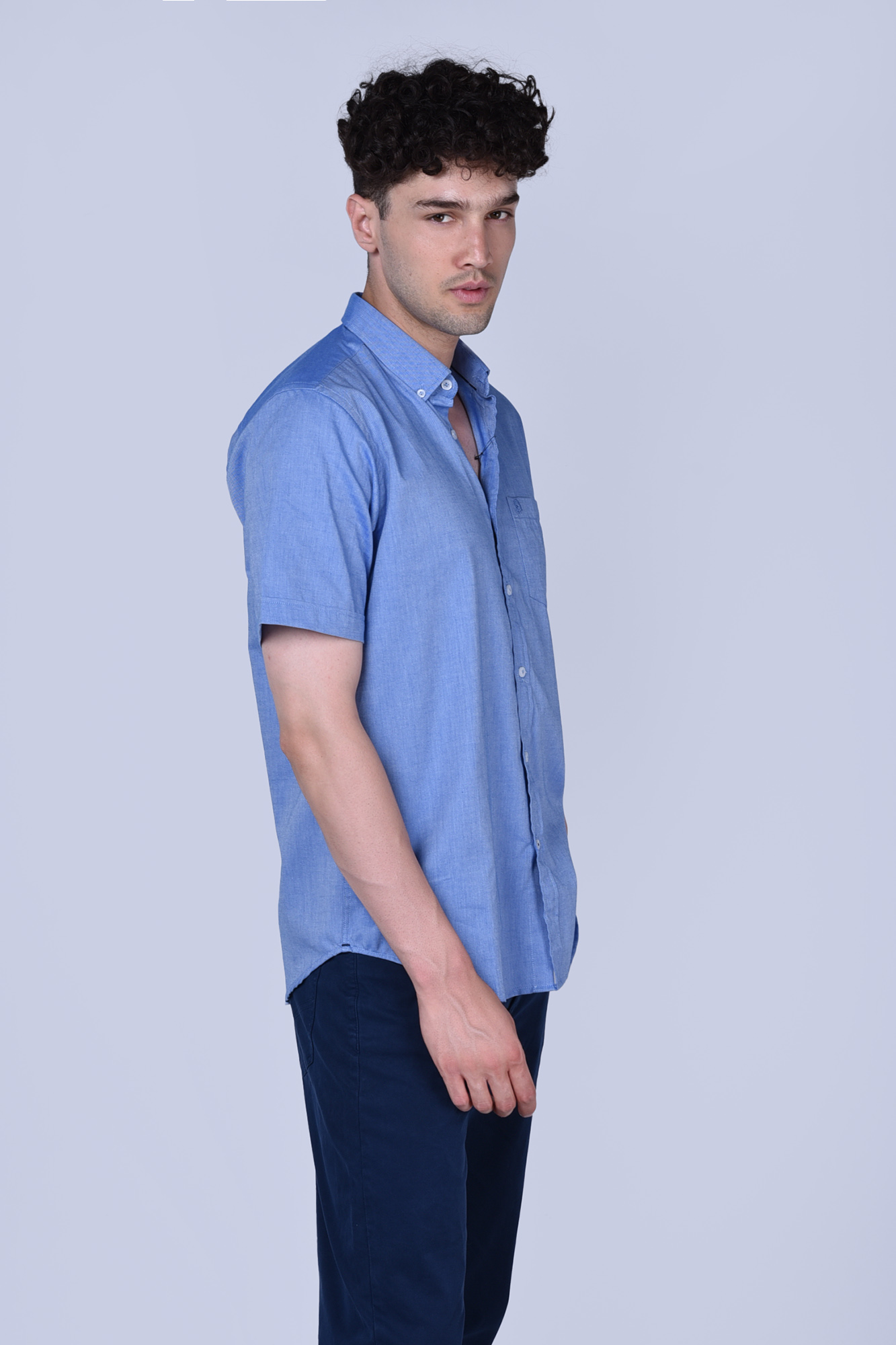 پیراهن آستین کوتاه آکسفورد