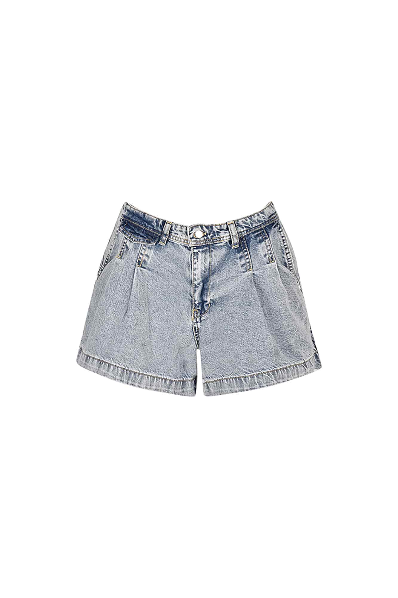 شلوارک جین پیلی دار