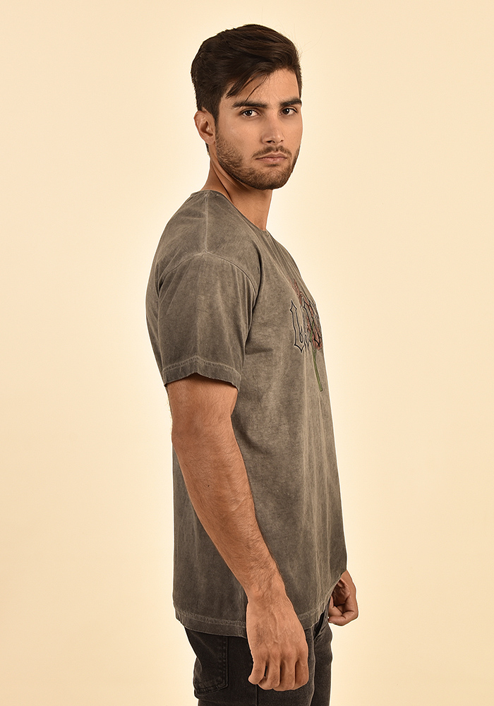 تی شرت آستین کوتاه چاپی و گلدوزی