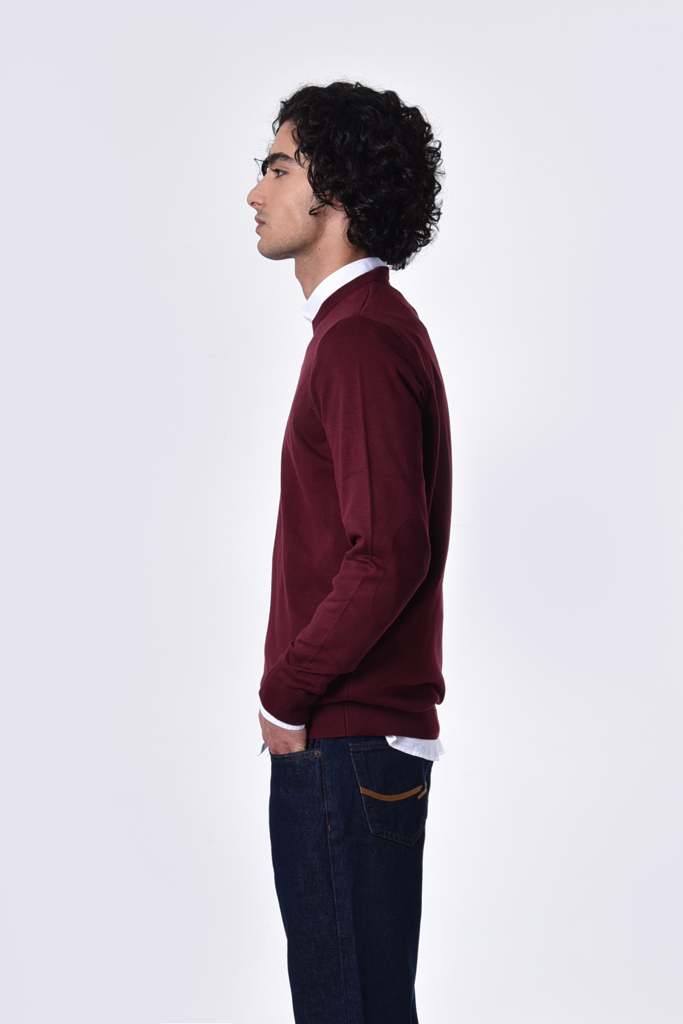 بافت یقه گرد ساده