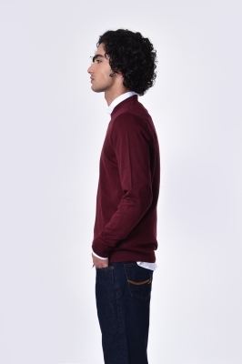 بافت یقه گرد ساده