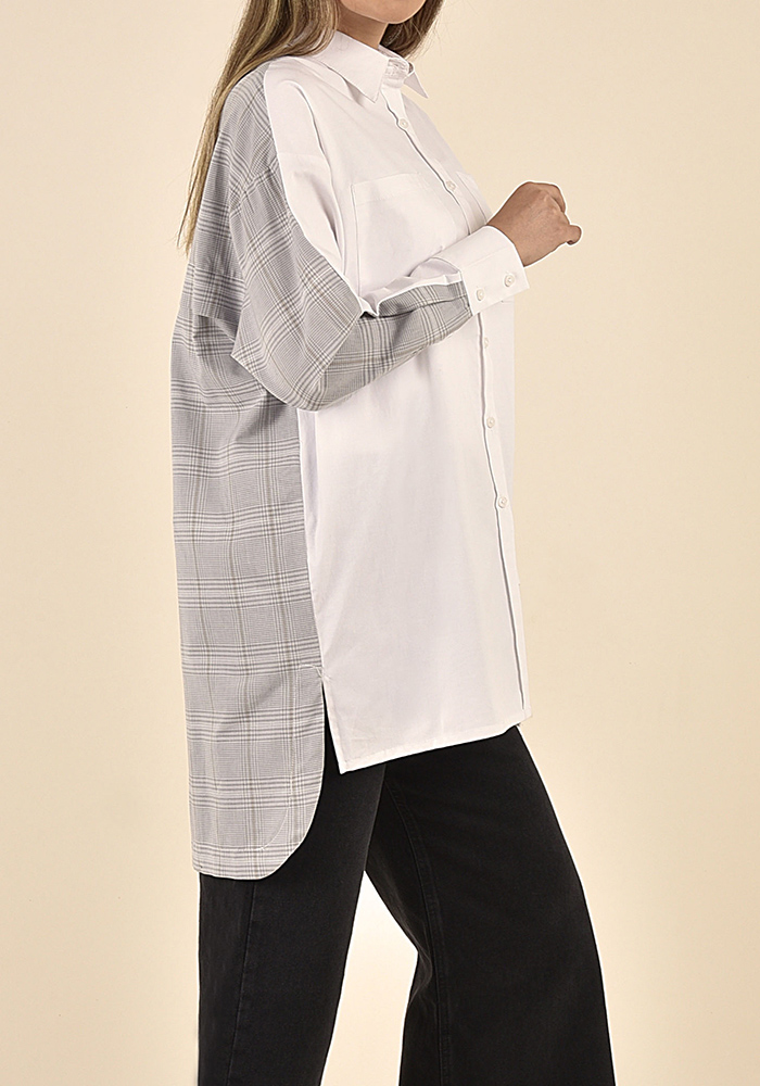 مانتو ترکیبی پشت پیلی دار