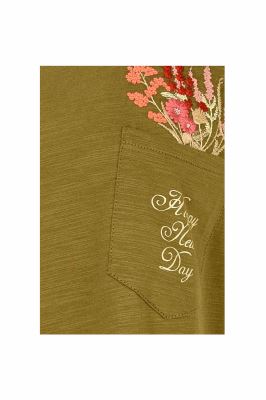 تی شرت آستین کوتاه زنانه گلدوزی شده