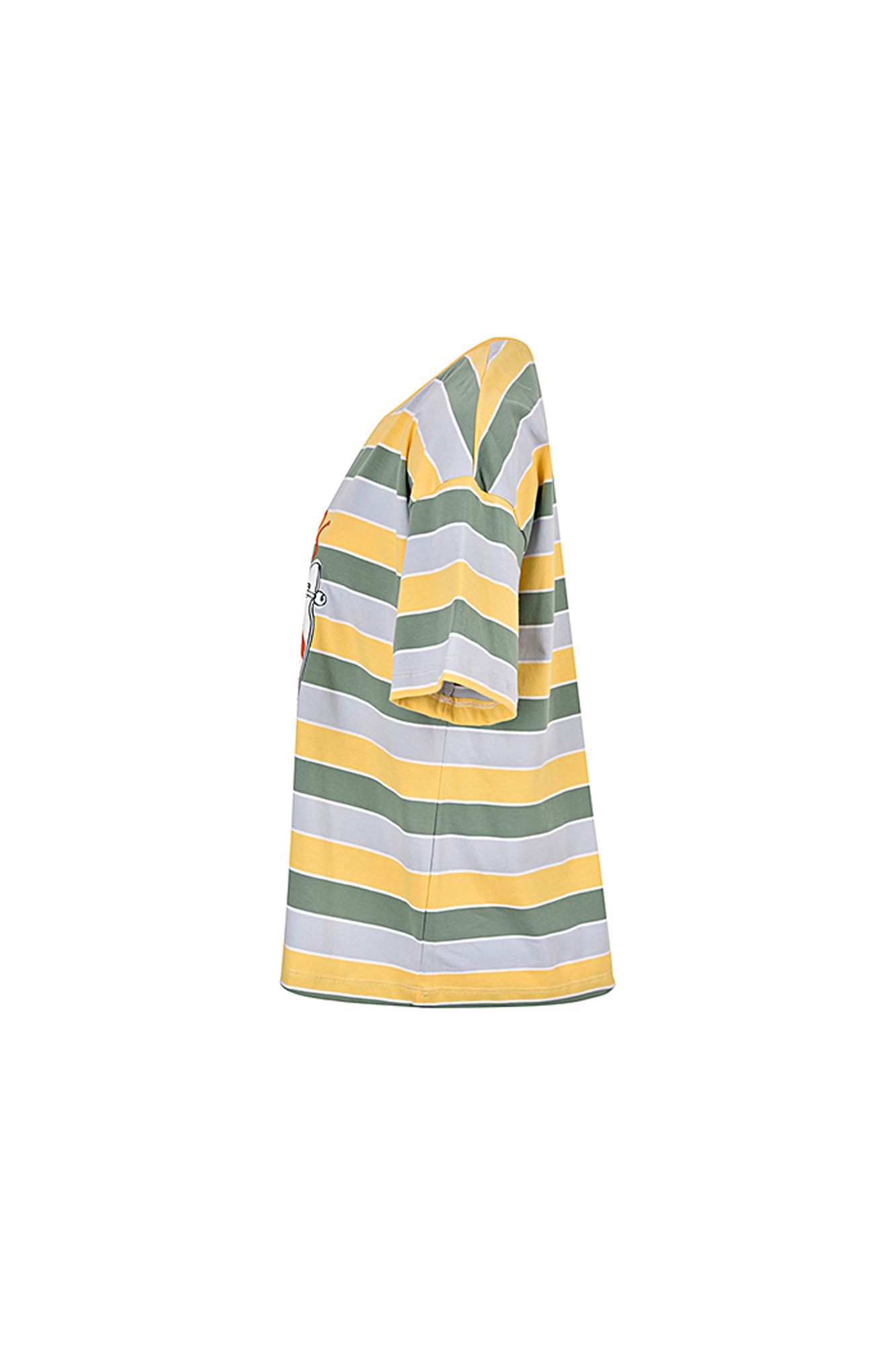 تی شرت زنانه آستین کوتاه راه راه چاپی