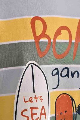 تی شرت زنانه آستین کوتاه راه راه چاپی