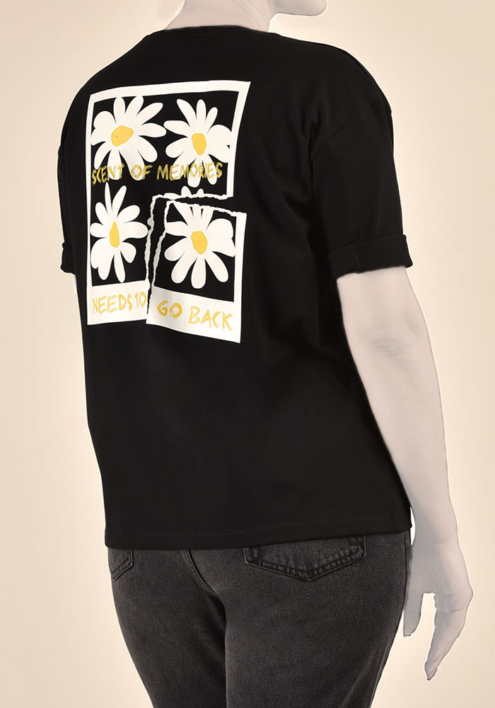 تی شرت زنانه آستین کوتاه چاپی