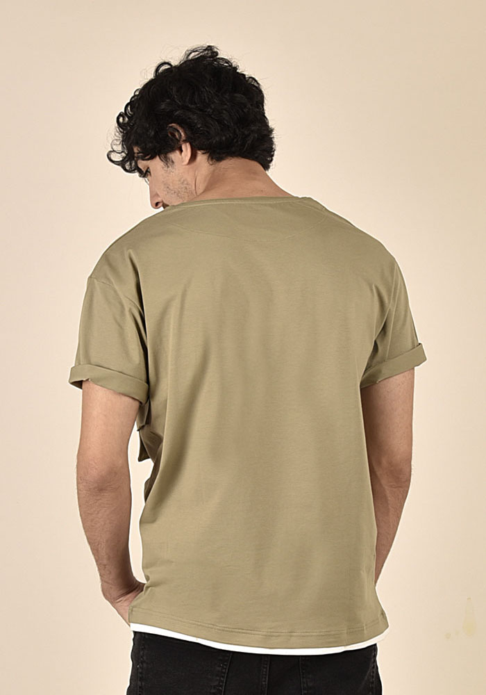 تی شرت مردانه آستین کوتاه تک جیب