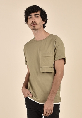 تی شرت مردانه آستین کوتاه تک جیب