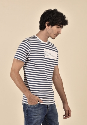 تی شرت مردانه راه راه چاپی