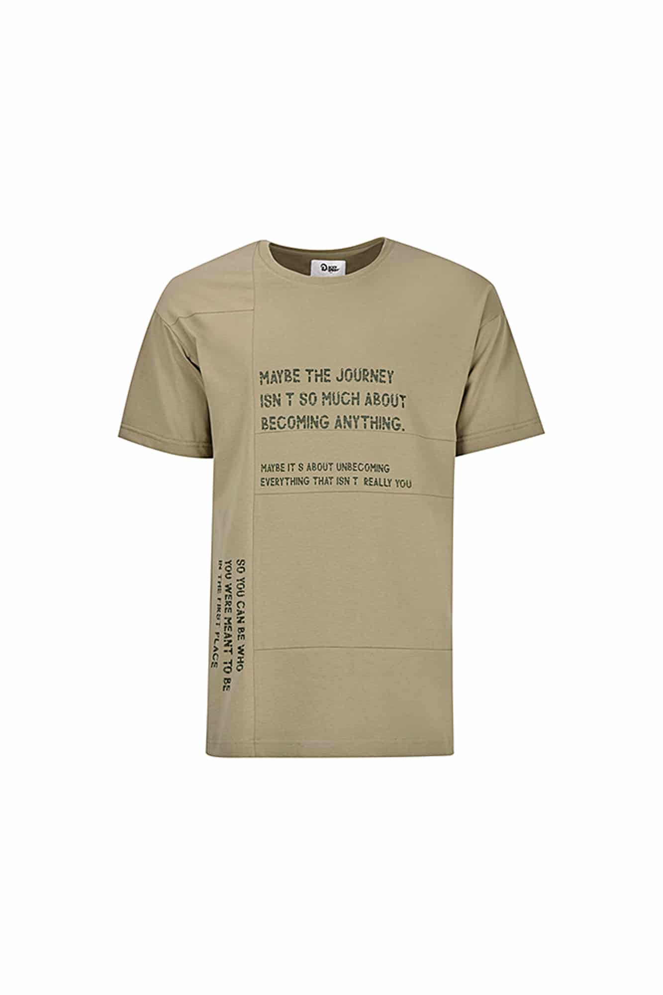 تی شرت مردانه آستین کوتاه برشدار چاپی