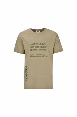 تی شرت مردانه آستین کوتاه برشدار چاپی