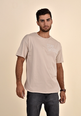 تی شرت مردانه آستین کوتاه گلدوزی دار