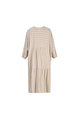 مانتو لینن راه راه پیش گلدوزی