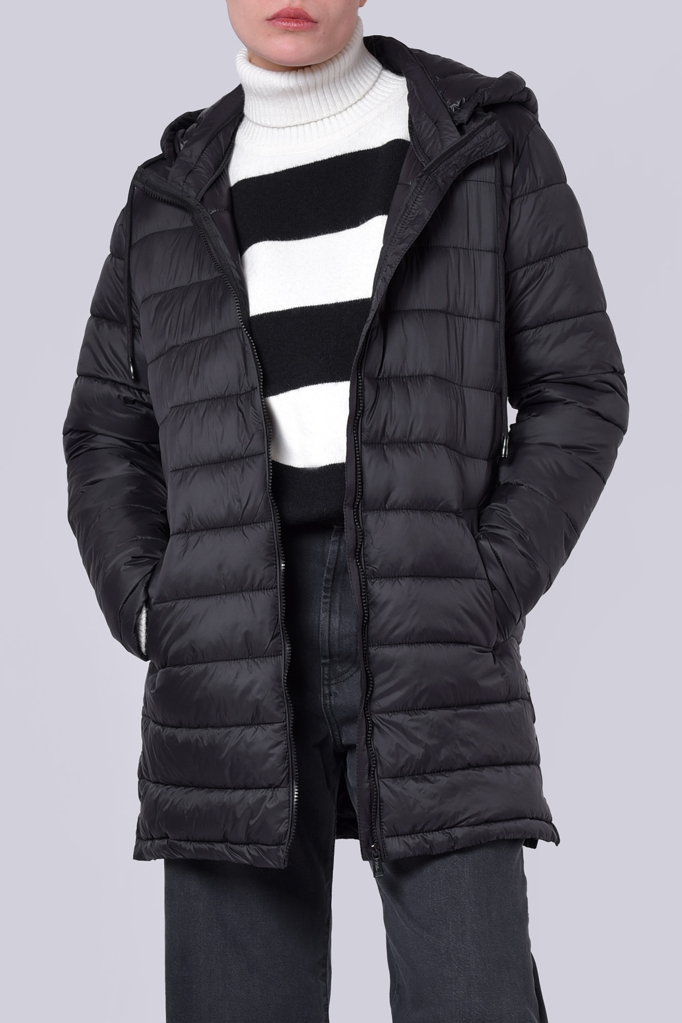 کاپشن بلند ساده زنانه