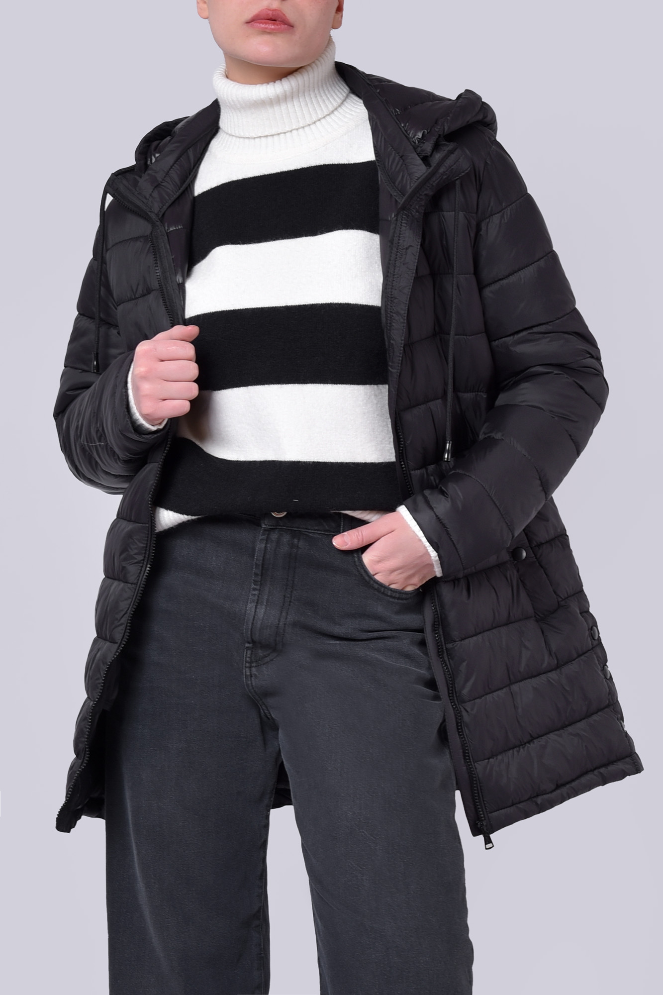 کاپشن بلند ساده زنانه