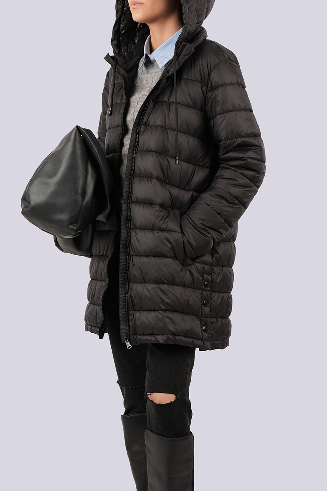 کاپشن بلند ساده زنانه