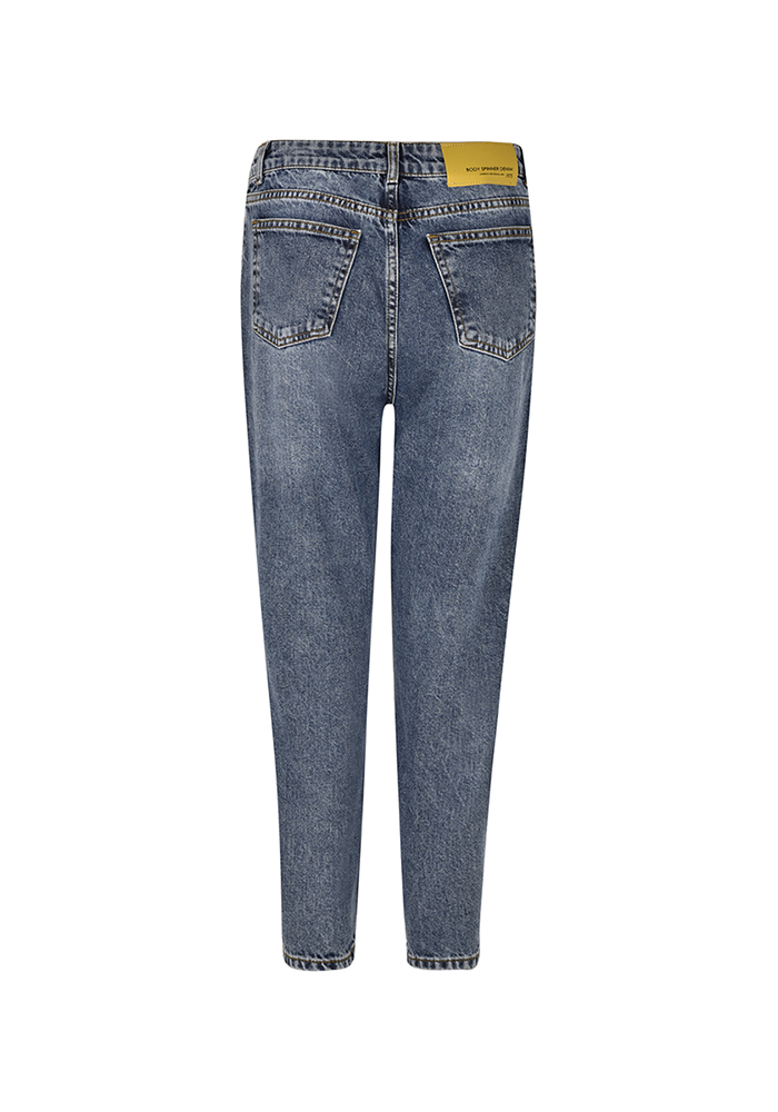 شلوار جین مام فیت پیلی دار