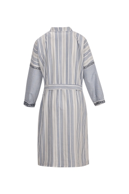 مانتو ترکیبی راه راه گلدوزی دار