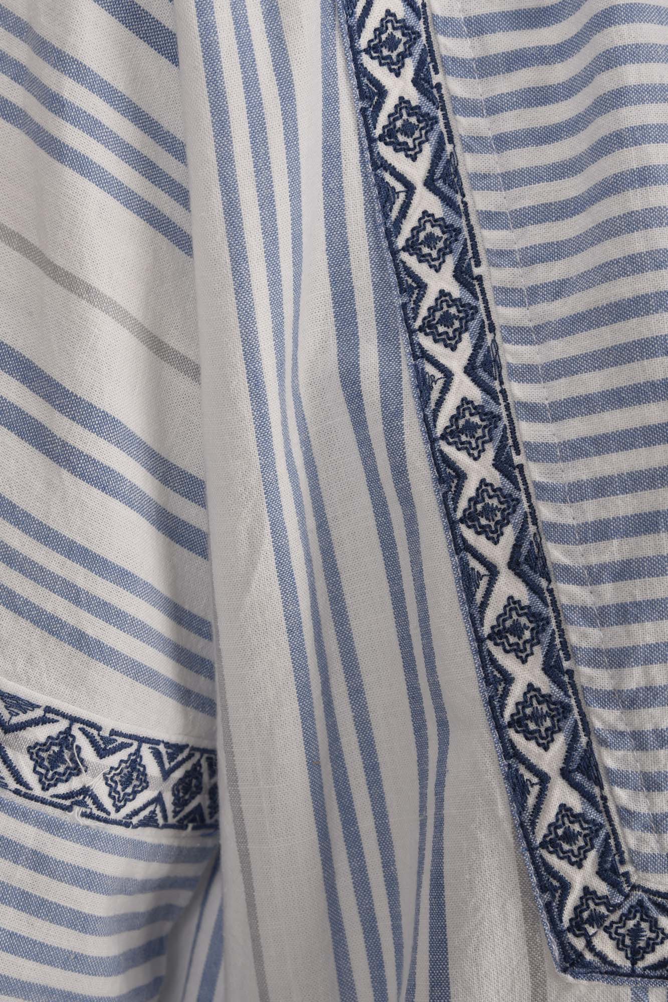 مانتو ترکیبی راه راه گلدوزی دار