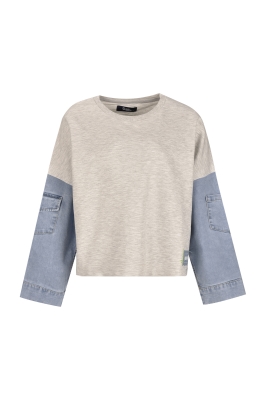 تی شرت آستین بلند زنانه ترکیبی دورس و جین